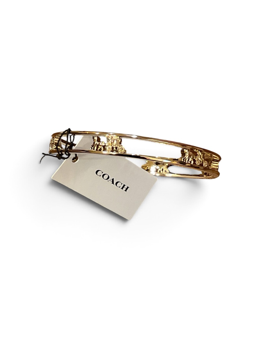 Coach Horse and Carriage Gold Toned Bangle Bracelet NWT - Picture 2 of 4